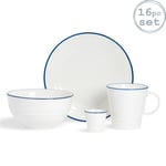 16 Piece White Farmhouse Dinner Set