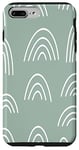 iPhone 7 Plus/8 Plus Rainbow Line Art Abstract Aesthetic Pattern Sage Green Case