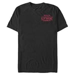 Stranger Things Men's Upside Down Pocket Short Sleeve T-Shirt, Black, L