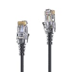 PureLink MC1500-005 Câble réseau CAT6 UTP (10/100/1000 Mbit/s), extra-mince avec 2x prise RJ45, câble de raccordement pour commutateur, modem, routeur, panneaux de brassage, panneaux de brassage, Lot de 1, 0,50m, noir