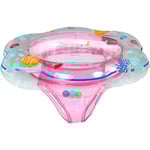 Baby flytande ring bad med säkerhetssäte, dubbel airbag baby bad ring för spädbarn från 6 till 36 månader, som baby bad float - rosa