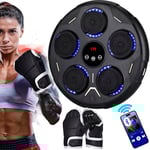NK Machine de Boxe Musicale Adulte et Jeunes Murale avec Bluetooth - 9 Modes d'Entraînement et 9 Vitesses, Haut-Parleur Puissant, Écran LCD et Éclairage LED (43 x 43 x 7,5 cm)