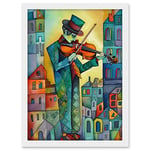 Artery8 Fiddler On The Roof Folk Art Watercolour Painting Artwork Framed A3 Wall Art Print