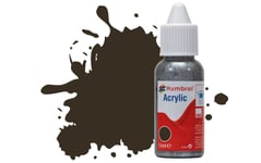 Humbrol Acrylic: No10 Service Brown - Gloss 14ml Dropper Paint Bottle DB0010