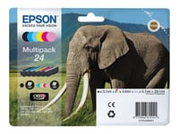 Epson 24 Multipack - Pack de 6 - 29.1 ml - noir, jaune, cyan, magenta, magenta clair, cyan clair - originale - blister - cartouche d'encre - pour Expression Photo XP-55, XP-750, XP-760, XP-850...