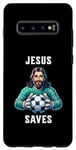 Coque pour Galaxy S10+ Jesus Soccer Football Christianisme Gardien de but Christ Church