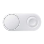 Samsung Original Wireless Qi Charger Duo Pad Compatible with Fast Charge 2.0, Wireless Charging for your Phone, Smartwatch and Galaxy buds - White