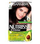 Garnier Nutrisse 3 Darkest Brown Permanent Hair Dye