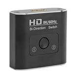 HD Multimedia Interface-växel 8K 60Hz Bidirektionell 2 Portar 48Gbps Hög Hastighet Videouppdelare för Xbox för PS5 TV