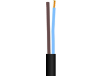 Platt kabel, PVC 2x0,75 mm² PKLF svart 300/300V ring, kabeldiameter 3,8x6,3 mm - (100 meter)