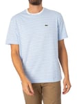 LacosteClassic Fit Logo Striped T-Shirt - Blue/White