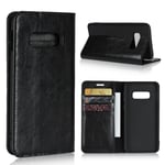 Samsung Galaxy S10E - Fodral / plånbok i äkta läder Svart