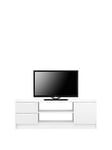 One Call Bilbao Ready Assembled High Gloss Large Tv Unit - White - Fits Up To 65 Inch Tv