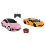 RASTAR Rc Beetle Volkswagen, 1:24 Scale Kids Remote Control Racing car & CMJ RC Cars Lamborghini Aventador LP700-4 Officially Licensed Remote Control RC Car 1:24 Scale Working Lights 2.4Ghz