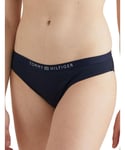 Tommy Hilfiger Womens UW0UW03393 Logo Waistband Bikini Brief - Blue Nylon - Size 16 UK
