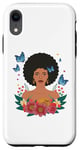 iPhone XR Woman With Butterflies & Flowers Juneteenth Black History Case