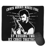 Chuck Norris Makes Fire by Rubbing Ice Cubes Together Customized Designs Non-Slip Rubber Base Gaming Mouse Pads for Mac,22cm×18cm， Pc, Computers. Ideal for Working Or Game