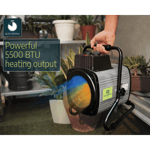 Växthusvärmare 2400 W Bärbar med Fläkt och Digital Styrning Canopia