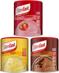 Meal Replacement Slimfast Strawberry, Banana and Chocolate 292G - 300G 8 Serving