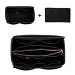 2022 nya kvinnor organizer Filt-insatsväska för handväska Resor Innerväska Bärbara kosmetiska väskor Passar olika märkesväskor Black 34X18X17CM