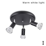 3 Ways Round Plate Ceiling Light Fitting Spot Lights Led New I Black Warm White