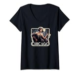 Womens Chicago Jazz Art Deco 1920s Musical Theatre Vintage Flapper V-Neck T-Shirt