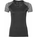 Asics Women's Running T-Shirt (Size XS) Dark Grey FuzeX V-Neck T-Shirt - New