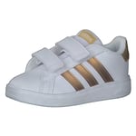 adidas Boy's Grand Court 2.0 Cf I Sneaker, Ftwr White Ftwr White Matte Gold, 3 UK Child