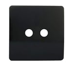 Trendi Étendoir de notebook Faceplate pour artistique moderne brillant tactile 2 Gang prise TV en noir Art-2tvsbk-sp