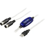 MIDI till USB-kabel, för musikenheter, Win2k/XP/Vista/7 32-bit, 2m