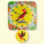 Dida – Horloge Pendule Murale en Bois Enfant – Pivert – Horloge en Bois pour Chambre d'enfant