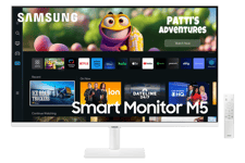 Samsung M50C FHD White Smart Monitor with Speakers & Remote