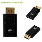 adaptateur displayport vers hdmi 4k/1080p convertisseur display port male hdmi femelle hd tv cable adaptateur video audio pour pc tv projecteur, 4k, dp to hd