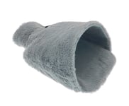 Grey Faux Fur Cover Single Pouch Hot Water Bottle Foot Warmer Foot Muff