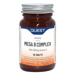 Quest Mega B Complex - B Vitamins + 1000mg Vitamin C - 30 Tablets