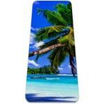 Yoga Mat - Exotic tropical beach - Extra Thick Non Slip Exercise & Fitness Mat for All Types of Yoga,Pilates & Floor Workouts