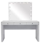 Bright Beauty Vanity - hollywood make up bord - sminkbord - hollywood toalettbord - med make up spegel - 3 låda - vit