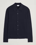 Filippa K Cotton Merino Ribbed Knitted Cardigan Navy