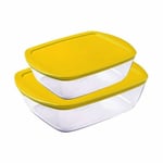 Pyrex Cook & Store Food Storage Container Set of 2 Piece Clear/Yellow