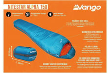 Vango Nitestar Alpha 150 Atom Blue Mummy Sleeping Bag 1 Season
