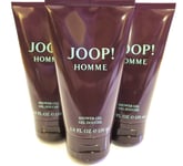 3x Joop Homme Shower Gel Body Wash for Men, 150ml, Luxury shower gel soap