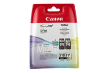 Canon PG-510 / CL-511 Multi pack - 2 pakker - sort, farve (cyan, magenta, gul) - original - blækpatron