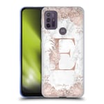 Head Case Designs Officially Licensed Nature Magick Letter E Rose Gold Marble Monogram Soft Gel Case Compatible With Moto G10 / Moto G20 / Moto G30