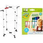 Vileda Mixer 3 Indoor Tower Airer New & CRAYOLA My First Washable Markers, Pack of 8