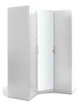 Habitat Munich Corner 3 Door Mirror Panellled Wardrobe-White White