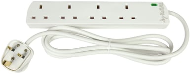Mercury 4 Gang Extension Lead with Surge Protection 2m
