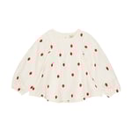 Flöss Cora Blouse White Denim Berry | Vit | 98 cm
