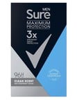 Sure Men Maximum Protection Anti-Perspirant Deodorant Stick - Pack of 2x45ml New