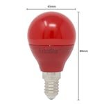 4W Red LED Golf Ball Modern Coloured Light Bulb E14
