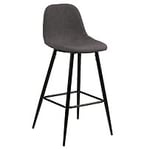 Actona Wilma barstol i tyg grå/metall svart H91 cm